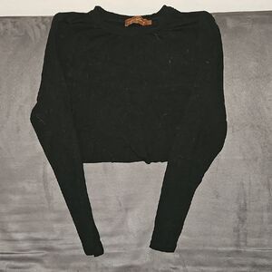 Black Long Sleeve Women's Crop